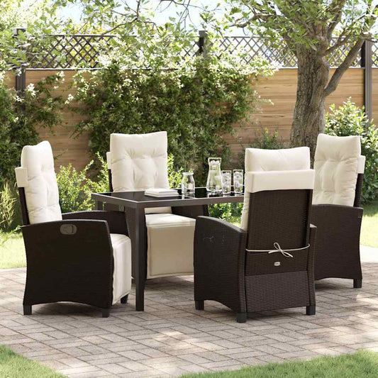 Garten Essgruppe 5 pcs Braun Poly-Rattan