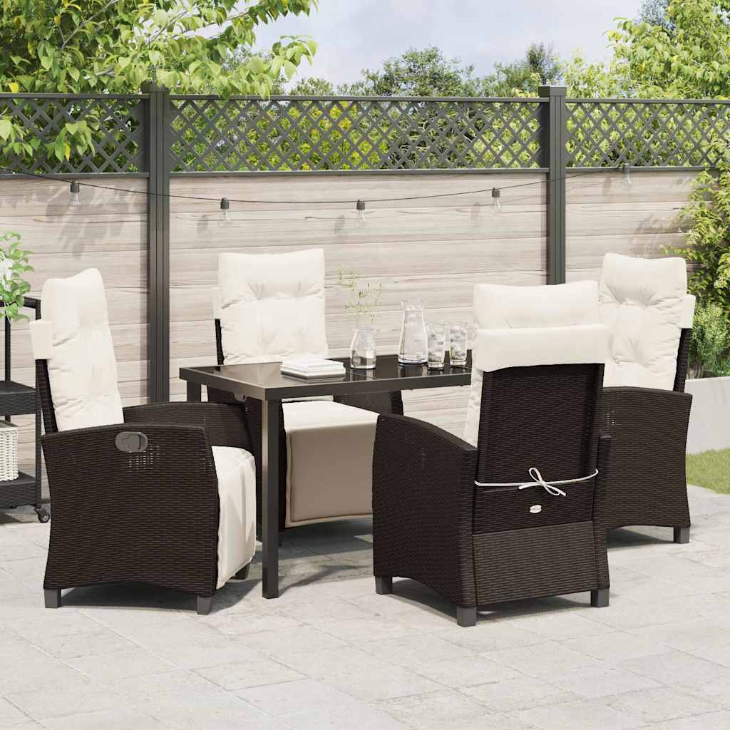 Garten Essgruppe 5 pcs Braun Poly-Rattan