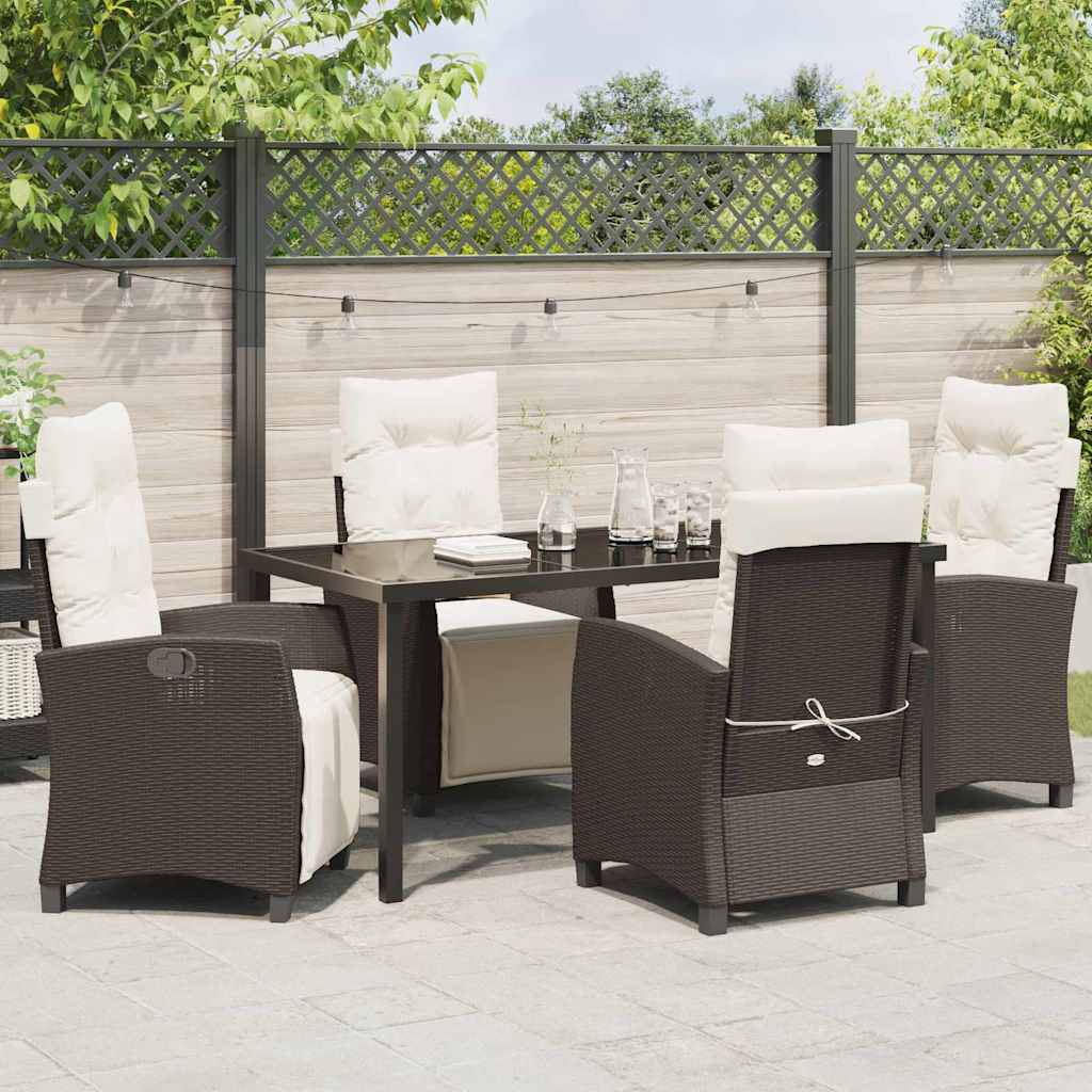 Garten Essgruppe 5 pcs Braun Poly-Rattan