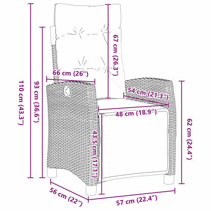 Garten Essgruppe 7 pcs Braun Poly-Rattan