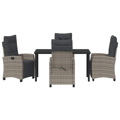 Garten Essgruppe 5 pcs Grau Poly-Rattan
