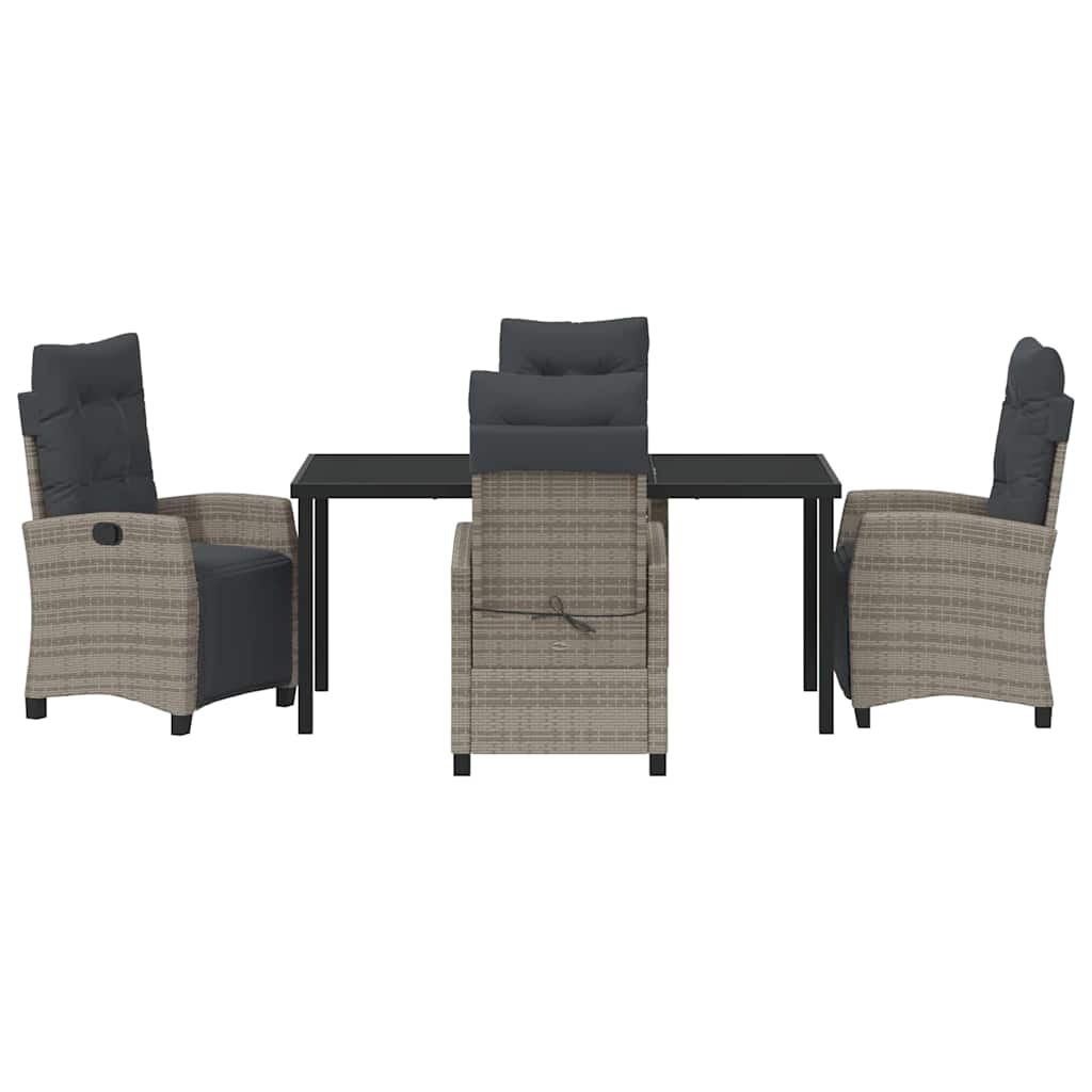 Garten Essgruppe 5 pcs Grau Poly-Rattan