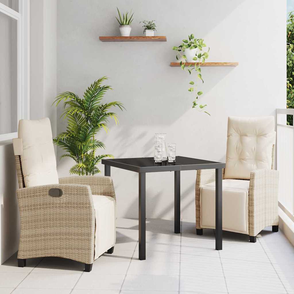 Garten Essgruppe 3 pcs Beige Poly-Rattan