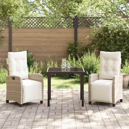 Garten Essgruppe 3 pcs Beige Poly-Rattan