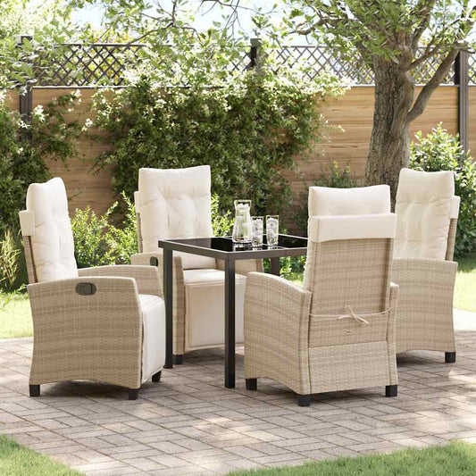 Garten Essgruppe 5 pcs Beige Poly-Rattan