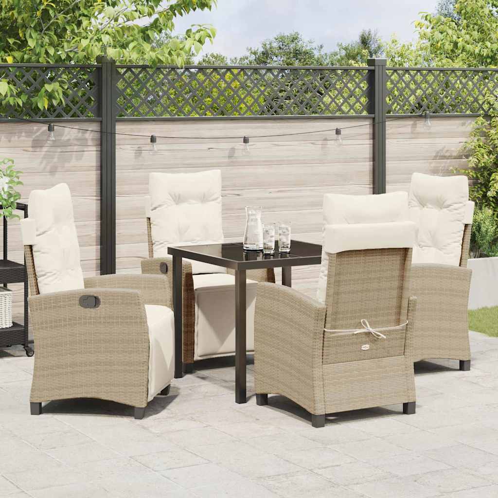 Garten Essgruppe 5 pcs Beige Poly-Rattan