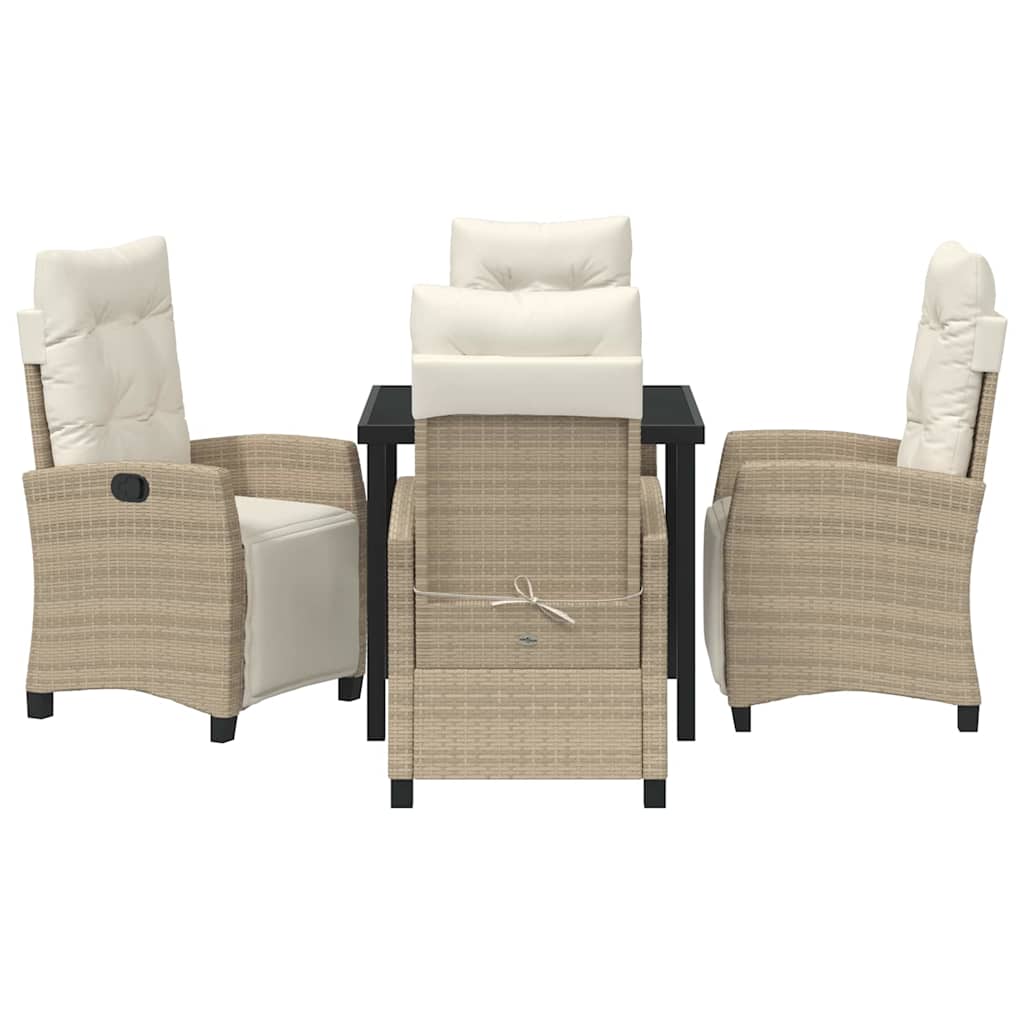 Garten Essgruppe 5 pcs Beige Poly-Rattan