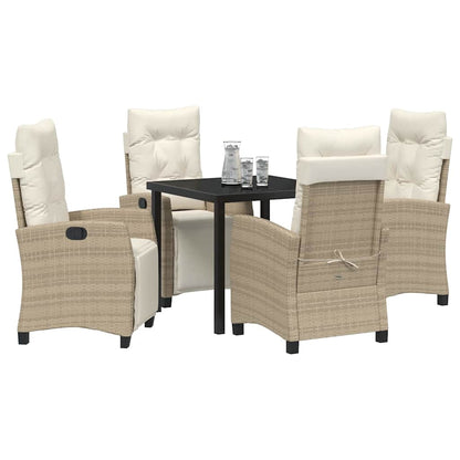 Garten Essgruppe 5 pcs Beige Poly-Rattan