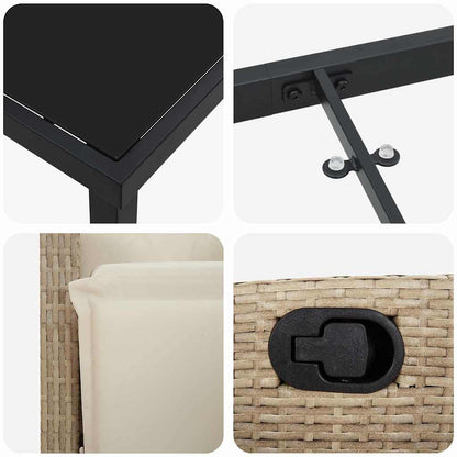 Garten Essgruppe 5 pcs Beige Poly-Rattan