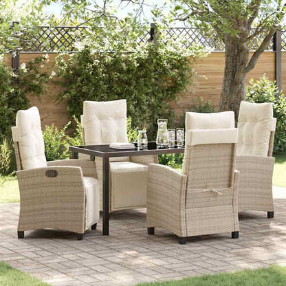 Garten Essgruppe 5 pcs Beige Poly-Rattan