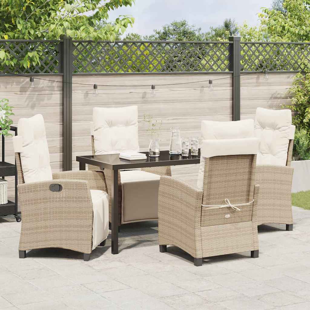 Garten Essgruppe 5 pcs Beige Poly-Rattan