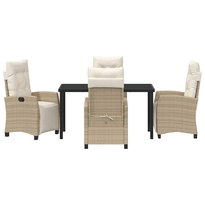 Garten Essgruppe 5 pcs Beige Poly-Rattan