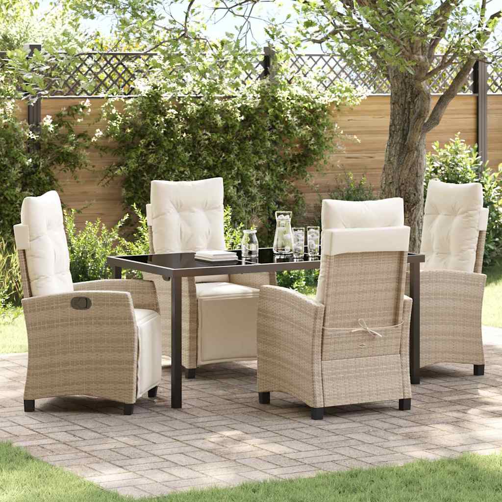 Garten Essgruppe 5 pcs Beige Poly-Rattan