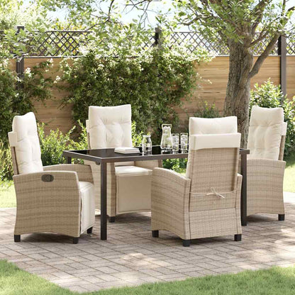 Garten Essgruppe 5 pcs Beige Poly-Rattan