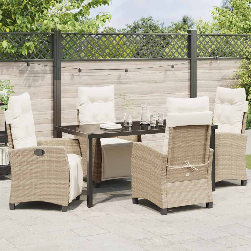 Garten Essgruppe 5 pcs Beige Poly-Rattan