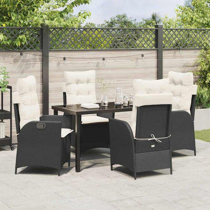 Garten Essgruppe 5 pcs Schwarz Poly-Rattan