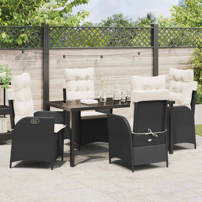 Garten Essgruppe 5 pcs Schwarz Poly-Rattan