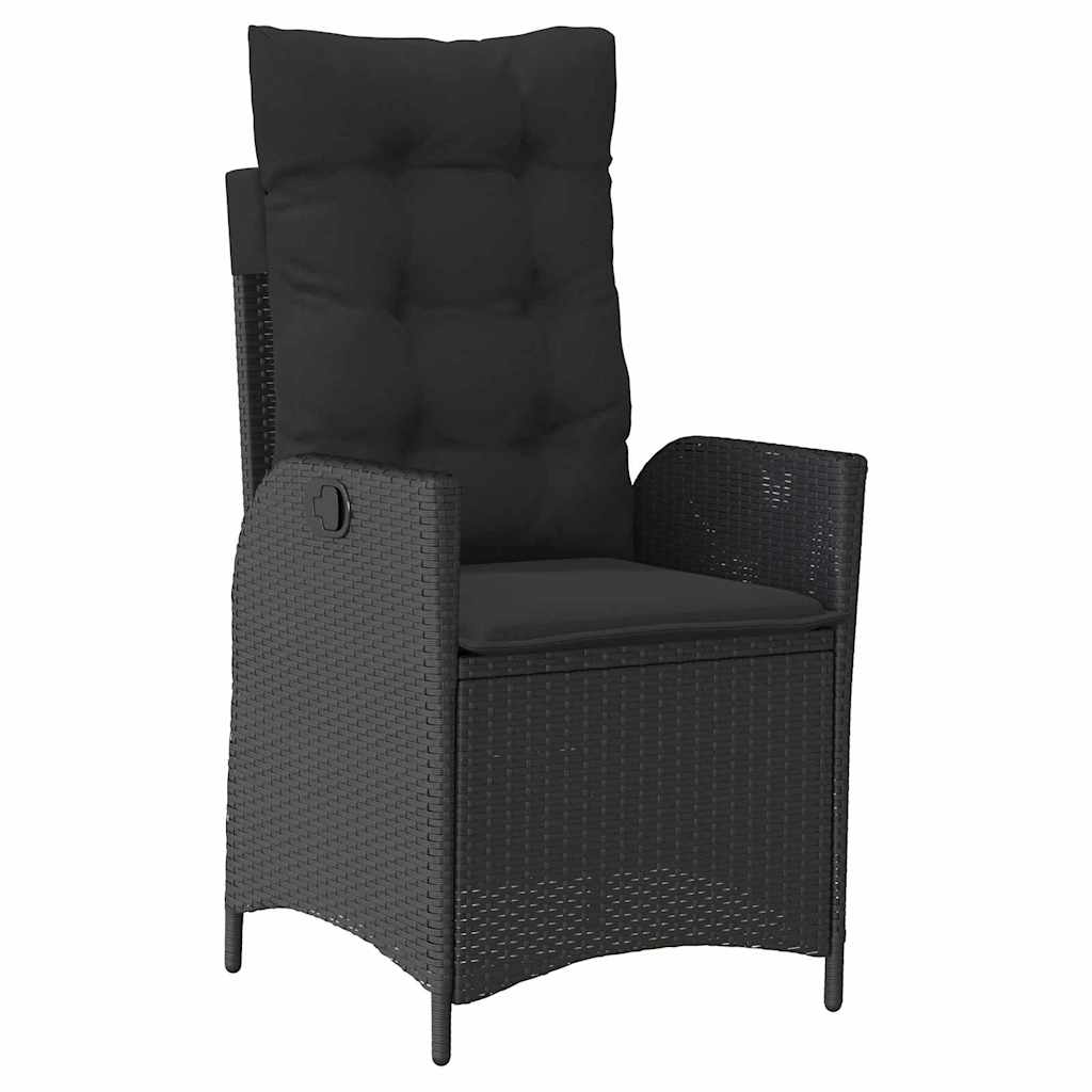 Garten Essgruppe 3 pcs Schwarz Poly-Rattan