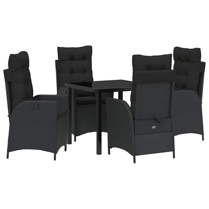 Garten Essgruppe 5 pcs Schwarz Poly-Rattan