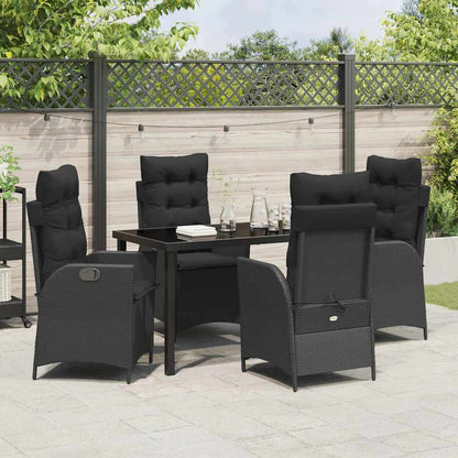 Garten Essgruppe 5 pcs Schwarz Poly-Rattan