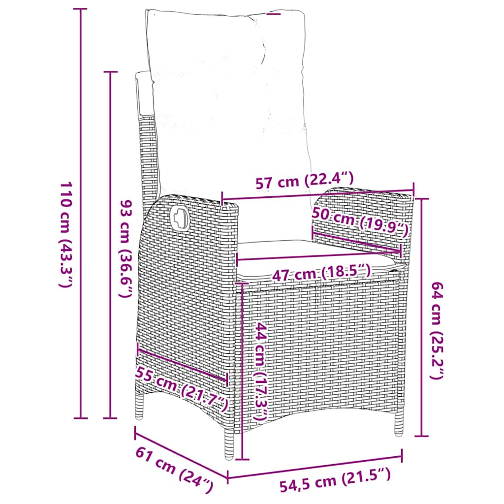 Garten Essgruppe 5 pcs Schwarz Poly-Rattan