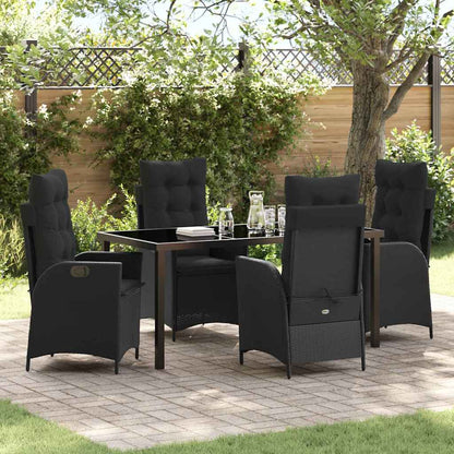 Garten Essgruppe 5 pcs Schwarz Poly-Rattan