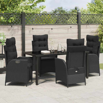 Garten Essgruppe 5 pcs Schwarz Poly-Rattan