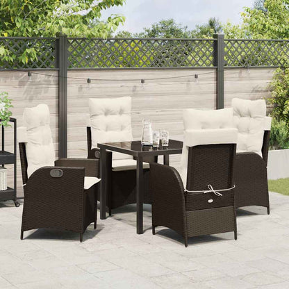 Garten Essgruppe 5 pcs Braun Poly-Rattan