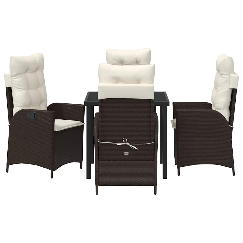 Garten Essgruppe 5 pcs Braun Poly-Rattan