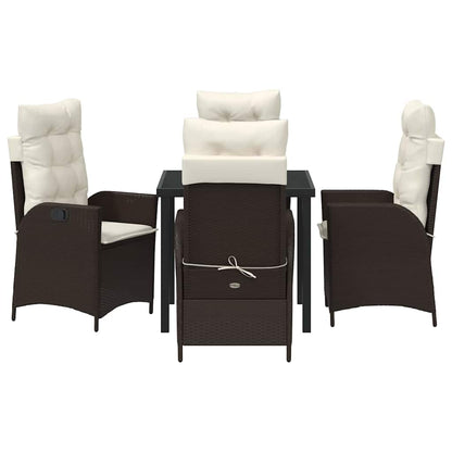 Garten Essgruppe 5 pcs Braun Poly-Rattan