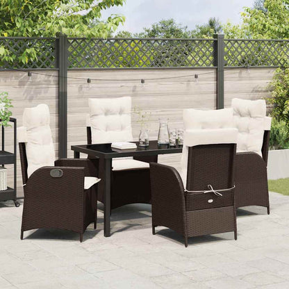 Garten Essgruppe 5 pcs Braun Poly-Rattan