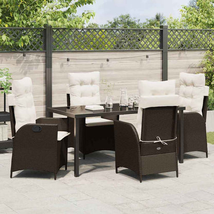 Garten Essgruppe 5 pcs Braun Poly-Rattan