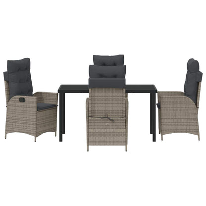 Garten Essgruppe 5 pcs Grau Poly-Rattan