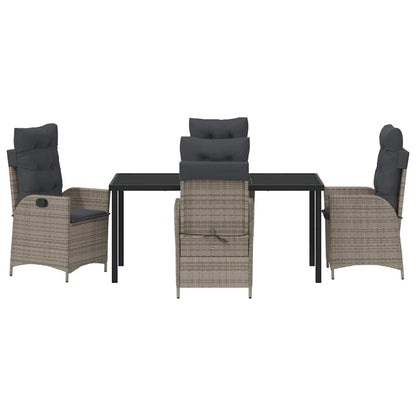 Garten Essgruppe 5 pcs Grau Poly-Rattan