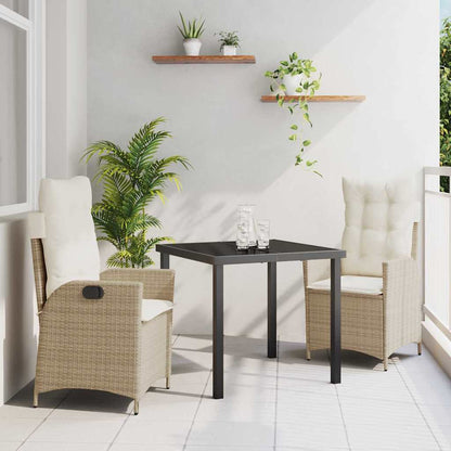 Garten Essgruppe 3 pcs Beige Poly-Rattan