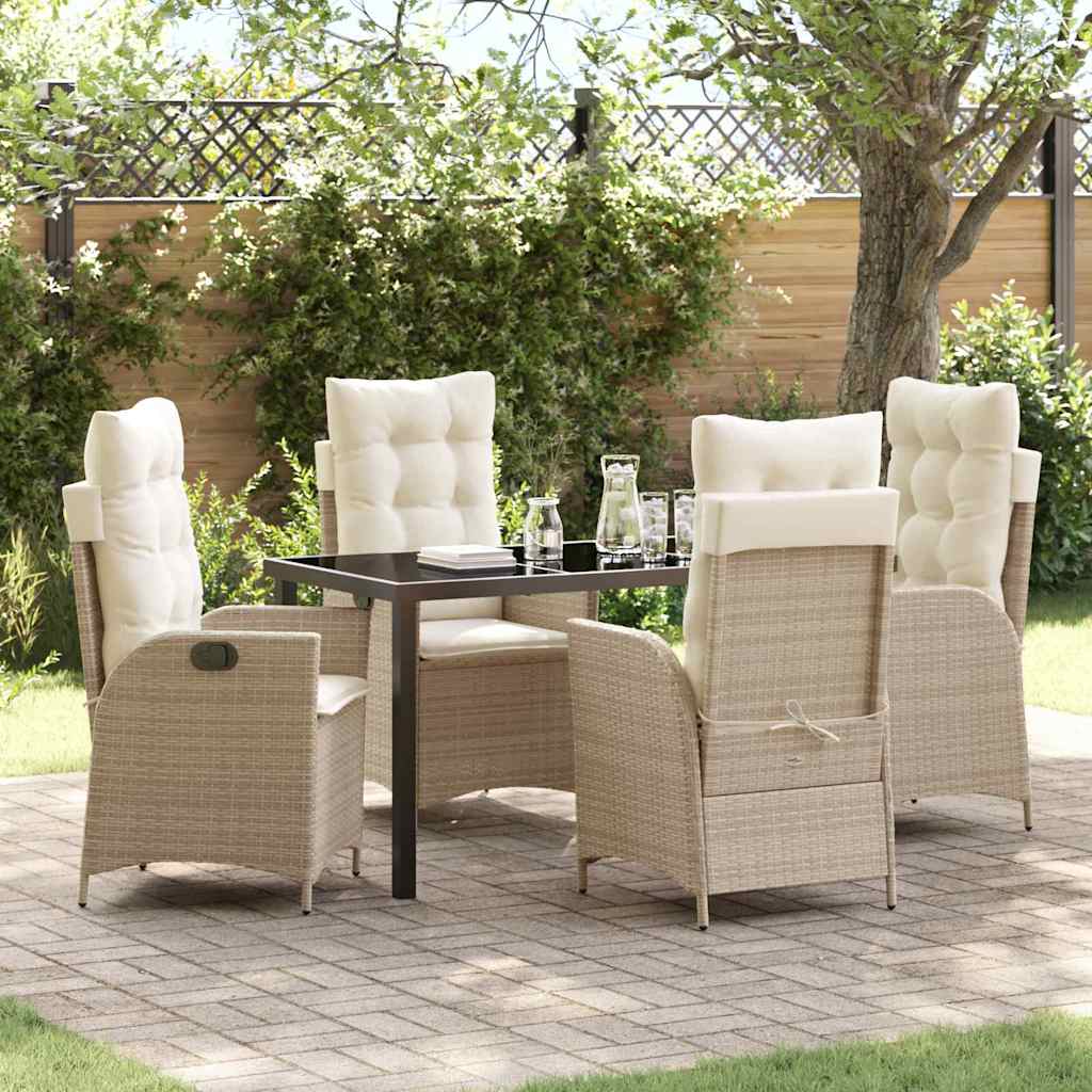 Garten Essgruppe 5 pcs Beige Poly-Rattan