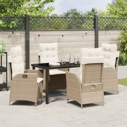Garten Essgruppe 5 pcs Beige Poly-Rattan