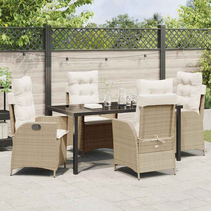 Garten Essgruppe 5 pcs Beige Poly-Rattan