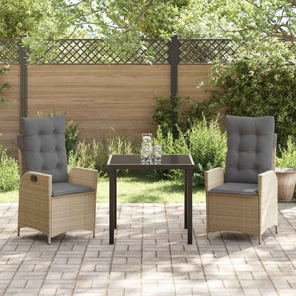 Garten Essgruppe 3 pcs Beige Poly-Rattan