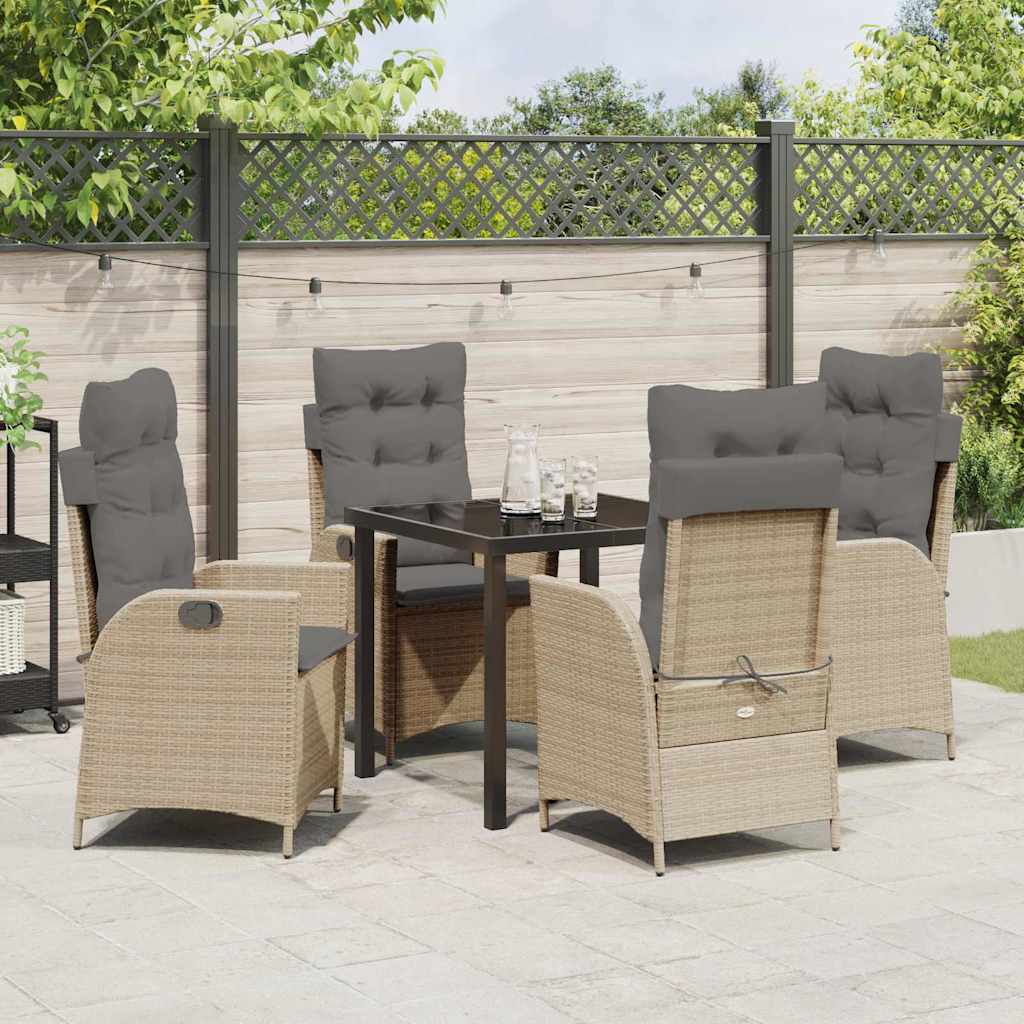 Garten Essgruppe 5 pcs Beige Poly-Rattan