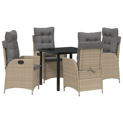 Garten Essgruppe 5 pcs Beige Poly-Rattan