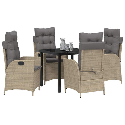 Garten Essgruppe 5 pcs Beige Poly-Rattan