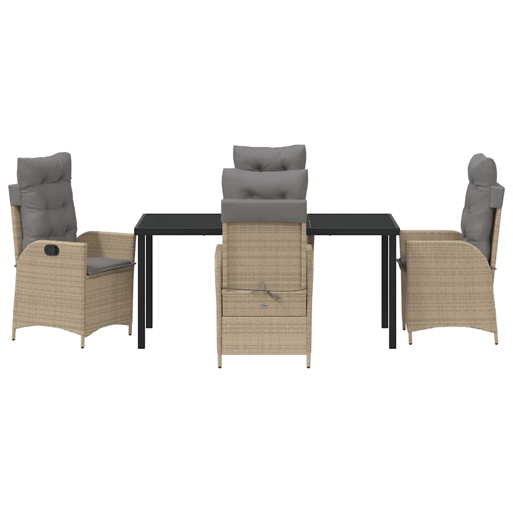 Garten Essgruppe 5 pcs Beige Poly-Rattan