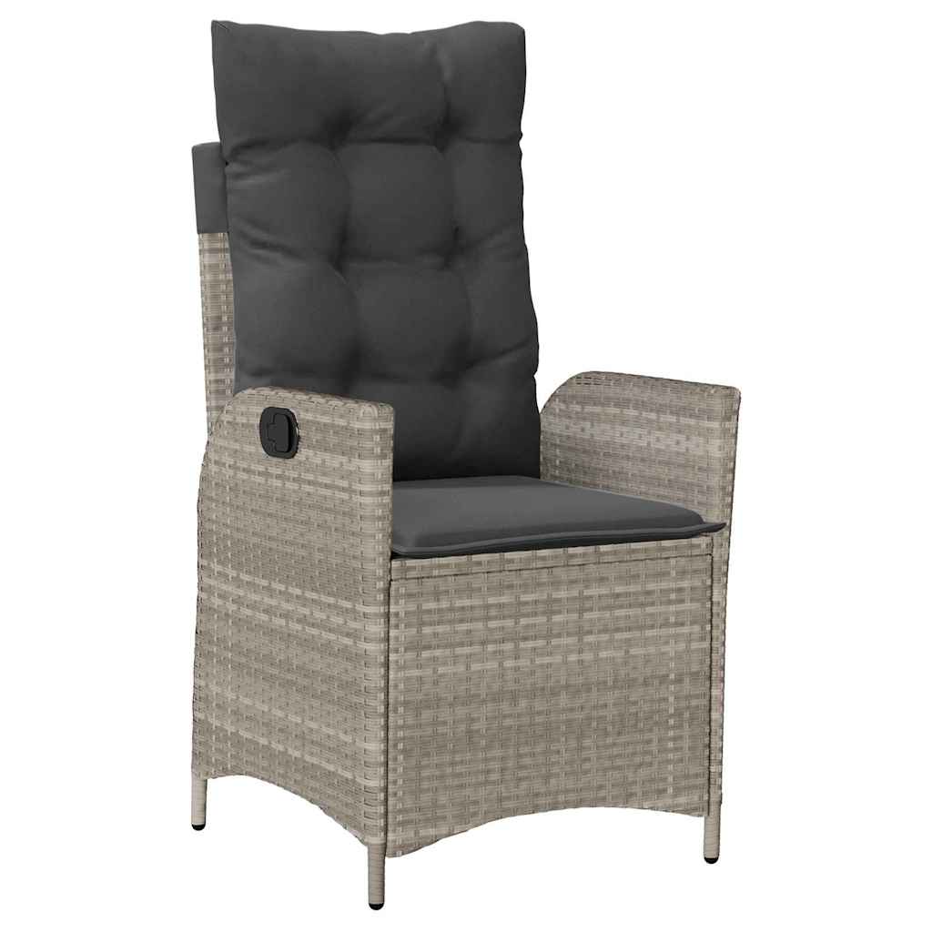 Garten Essgruppe 3 pcs Hellgrau Poly-Rattan