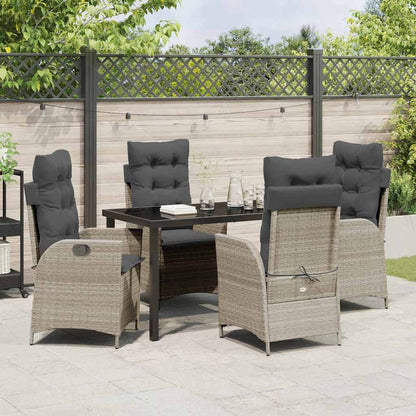 Garten Essgruppe 5 pcs Hellgrau Poly-Rattan