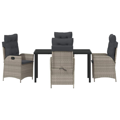 Garten Essgruppe 5 pcs Hellgrau Poly-Rattan