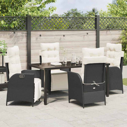 Garten Essgruppe 5 pcs Schwarz Poly Rattan