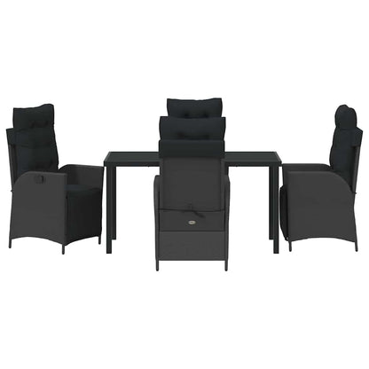 Garten Essgruppe 5 pcs Schwarz Poly Rattan
