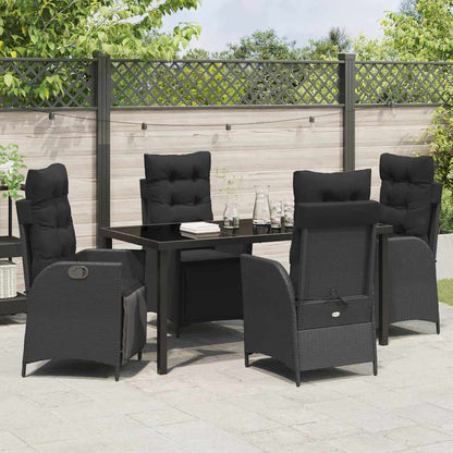 Garten Essgruppe 5 pcs Schwarz Poly Rattan