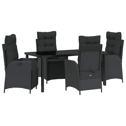 Garten Essgruppe 5 pcs Schwarz Poly Rattan